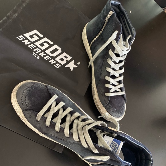 Golden Goose Shoes - Golden Goose Navy High Tops